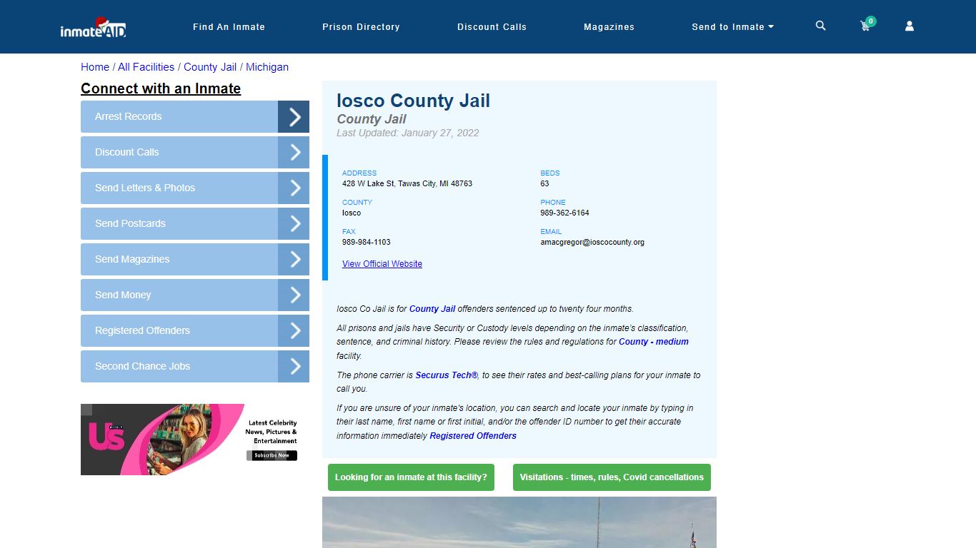 Iosco County Jail - Inmate Locator - Tawas City, MI