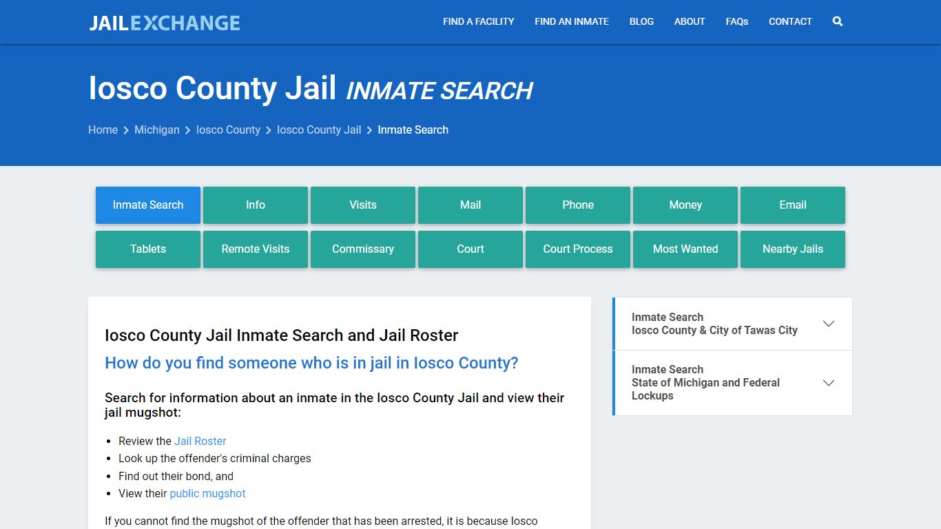 Inmate Search: Roster & Mugshots - Iosco County Jail, MI